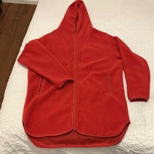 Peak Performance Red Hooded Fleece Jacket